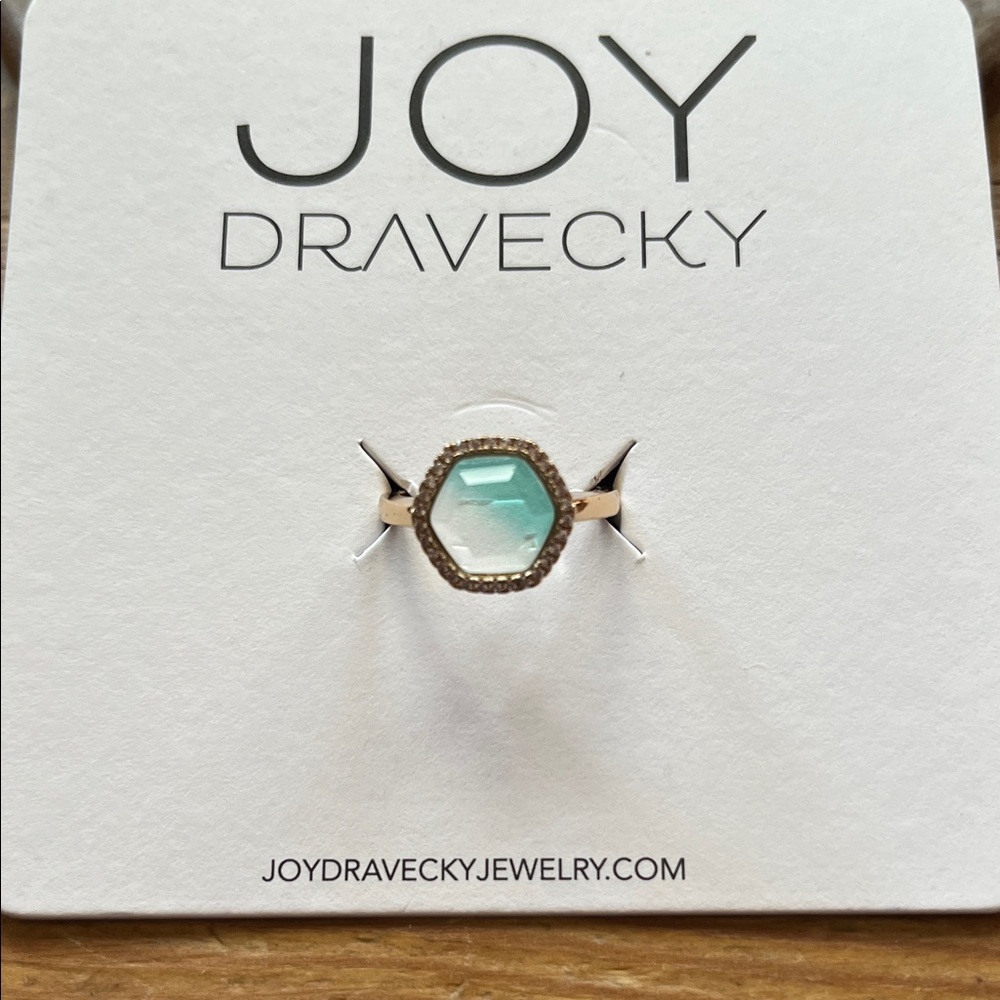 Joy Dravecky adjustable Gold and Green Ring
